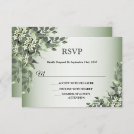 Cartão RSVP Rustic Floral Greenery Eucalyptus Leaves