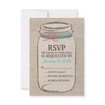 Cartão RSVP Rustic Mason Jar