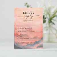 Rustic Mountain Sunset Watercolor Escolha das Refe