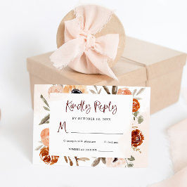 Cartão RSVP Rustic Orange Boho | Casamento por Aquarela