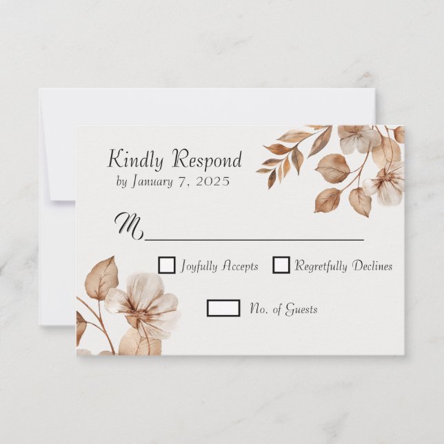 Cartão RSVP Rustic Romance Wedding Response Cards (Frente)