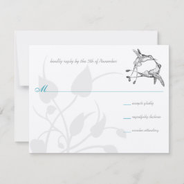 Cartão RSVP Rustic Romantic Hummingbird Kiss Love BirdWedding