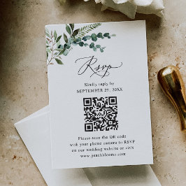 Cartão RSVP Rustic Sage Code Greenery Casamento