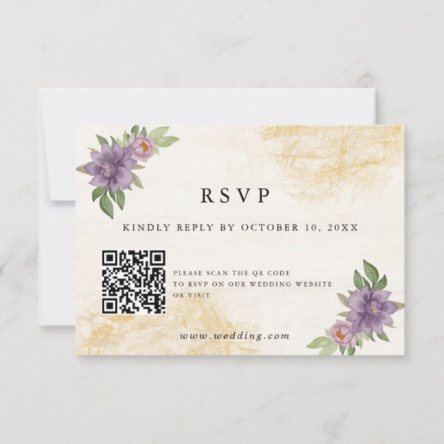 Cartão RSVP Rustic Summer aesthetic Wildflower Wedding (Frente)