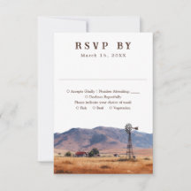 Rustic Watercolor Western Cowboy Ranch Wedding