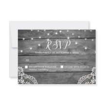 Rustic Wood Lights Lace Casamento