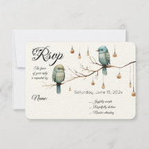 Rustic Woodland Love Birds Casamento Romântico