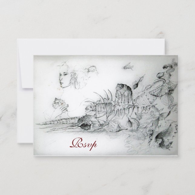 Cartão RSVP SACOS DOCES SEIS PARTES,Rsvp Monograma Prata (Frente)