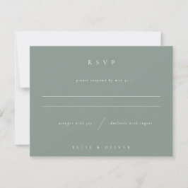 Cartão RSVP Sage Green Boho Wedding Modern