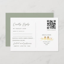 Sage Green Lovebird Casamento QR