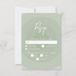 Cartão RSVP Sage Green Modern Monogramas Wedding
