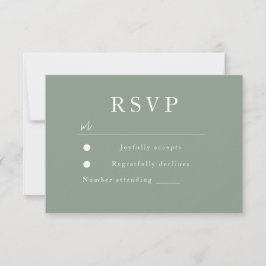 Cartão RSVP Sage Green Modern Wede Bridal