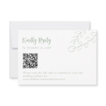 Sage Green Wedding Kindly Responde Boho Código QR
