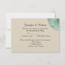Cartão RSVP Sage Succulent Wedding Response Card
