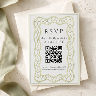 Cartão RSVP Sage Verde Treliça Francesa Casamento