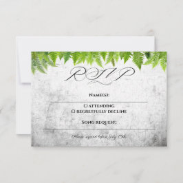 Cartão RSVP Samambaias Românticas Folhas Elegantes Casamento N