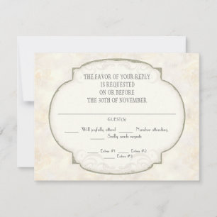 Cartão RSVP Sand Damask Ocean Beach Náutica Themed Weding