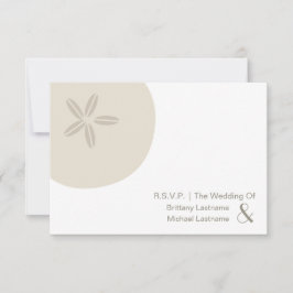 Cartão RSVP Sand Dollar Modern Wedding R.S.V.P.