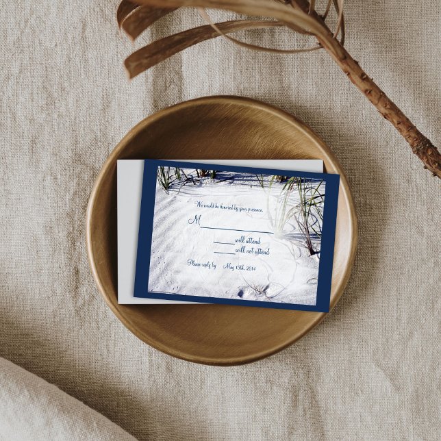 Cartão RSVP Sandy Beach Wedding RSVP02 (A beach or coastal wedding rsvp.)