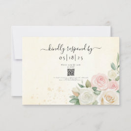 Cartão RSVP Sangue rosa rosa e branco