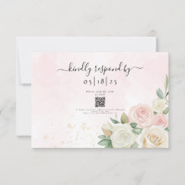 Cartão RSVP Sangue rosa rosa e branco