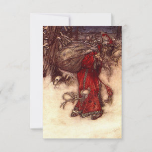 Cartão RSVP Santa Claus Arthur Rackham