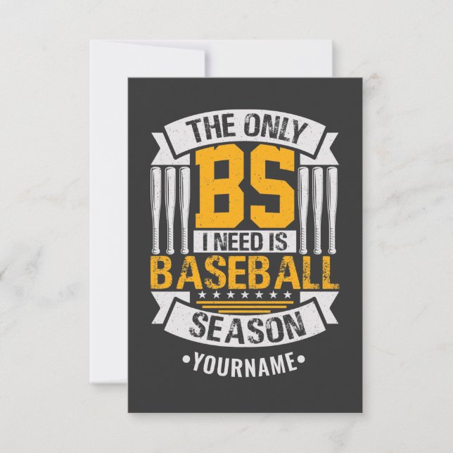 Cartão RSVP Sarcasmo Engraçado Baseball (Frente)