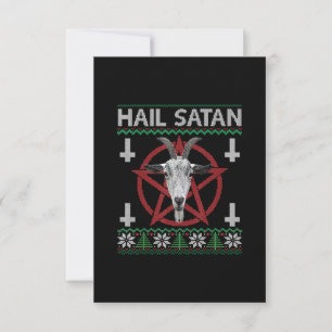 Cartão RSVP Satã de granizo Cabeça Pentagram Funny Satanás Fei