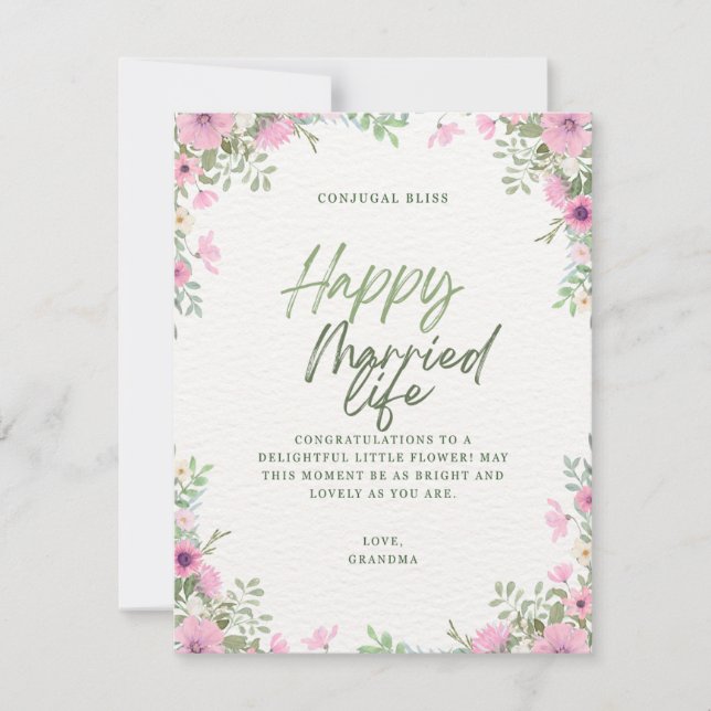 Cartão RSVP Saudações de casamento (Frente)