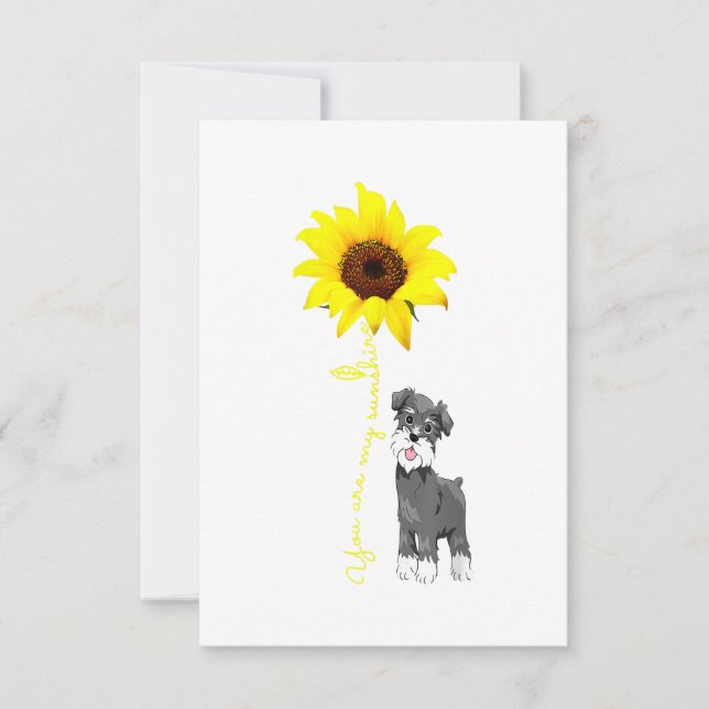Cartão RSVP Schnauzer É Minha Mãe De Sunshine Sunflower Schnau (Frente)