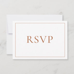 Cartão RSVP Script Clássico Laranja Queimado Elegante