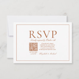 Cartão RSVP Script Clássico Laranja Queimado Elegante de Códig