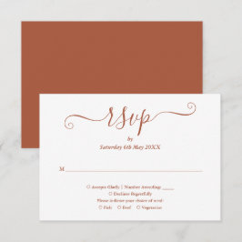 Cartão RSVP Script de Casamento Simples do Elegante Terracotta