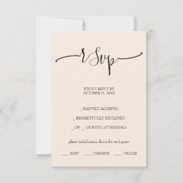 Cartão RSVP Script Elegante de Caligrafia de Blush