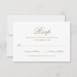 Cartão RSVP Script Formal Moderno Elegante Simples