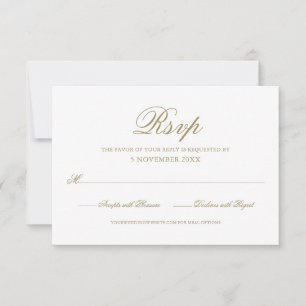Cartão RSVP Script Formal Moderno Elegante Simples