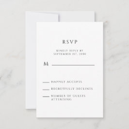 Cartão RSVP Script Manuscrito Minimalista Moderno