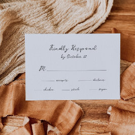 Cartão RSVP Script manuscrito simples | Casamento
