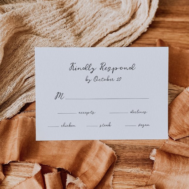 Cartão RSVP Script manuscrito simples | Casamento (Criador carregado)
