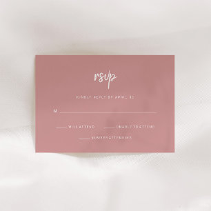 Cartão RSVP Script Minimalista Moderno   Casamento de Rosa Dus