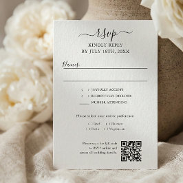 Cartão RSVP Script QR Code Modern Wedding