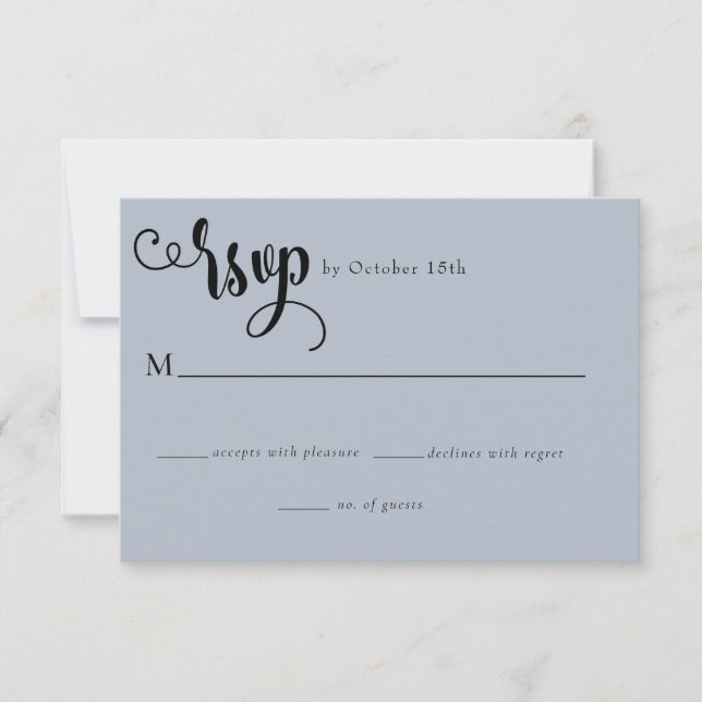 Cartão RSVP Script Romântico | Casamento de caligrafia (Frente)