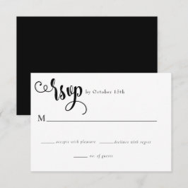 Cartão RSVP Script Romântico | Casamento de caligrafia