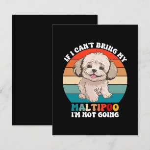 Cartão RSVP Se eu não puder levar meu cachorro Maltipoo, eu nã
