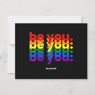 Cartão RSVP Seja você Orgulho LGBTQ Orgulho Arco-Íris Lésbica 