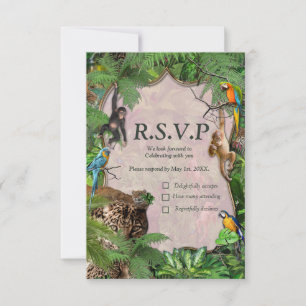 Cartão RSVP Selvagens Selvagens Plantas e Animais