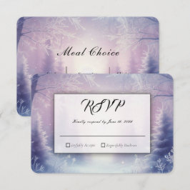 Cartão RSVP Serenata de Casamento Neve de Inverno Lavanda