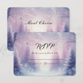 Cartão RSVP Serenata de Neve de Inverno de Lavanda Casamento