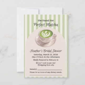 Cartão RSVP She Found Her Perfect Matcha Response Card