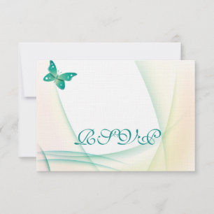 Cartão RSVP Sheer Green Butterflies